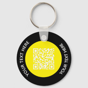 Lägg till din egen runda QR-kodtext Scan Minimum Nyckelring