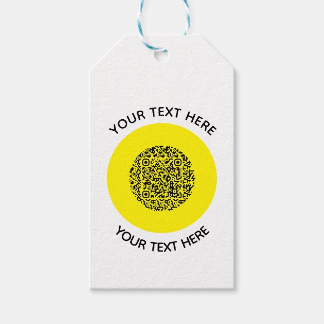 Lägg till din egen runda QR-kodtext Scan Minimum Presentetikett (Framsidan)
