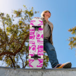 Lägg till din egen Shock rosa för anpassad Personl Mini Skateboard Bräda 18,5 Cm<br><div class="desc">Med Skateboard för egna Personliger för eget namn kan du lägga till personligens namn i modern shock rosa-typografi på en vit bakgrund. Anpassa genom att redigera texten i textrutan. Ge en anpassningsbar har gjort en gåva, skateboard-personlig till din favoritskateboarder för jul, födelsedag eller din BFF. Designad av ©Evco Studio www.zazzle.com/store/evcostudio...</div>