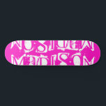 Lägg till din egen Shock rosa för anpassad Personl Mini Skateboard Bräda 18,5 Cm<br><div class="desc">Med Skateboard för egna Personliger för eget namn kan du lägga till personligens namn i modern vit typografi på en enkel shock rosa. Anpassa genom att redigera texten i textrutan. Ge är en anpassningsbar som har skateboarder för personlig till din favoritskateboarder för jul, födelsedag eller din BFF. Designad av ©Evco...</div>