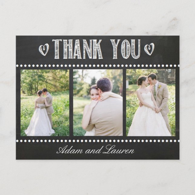 Lägg till din egen Tack för fotokartong Vykort (Framsida)