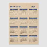 lägg till din egen text 2026 Kalender Magnetisk Ko