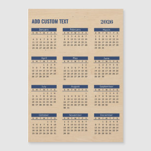 lägg till din egen text 2026 Kalender Magnetisk Ko