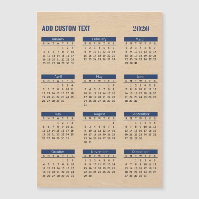 lägg till din egen text 2026 Kalender Magnetisk Ko (Framsida)