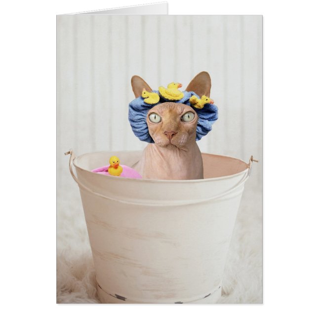 Lägg till din egen text: badtid hälsningskort (Framsidan)