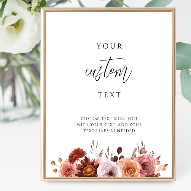 Lägg till din egen text, Burgundy, Rosa Bröllopssk Poster (Skapare uppladdad)