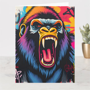 Lägg till din egen text Graffiti Gorilla Kort