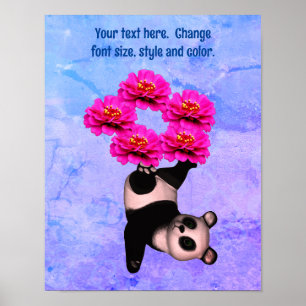 Lägg till din egen text i Cute Juggling Panda Bear Poster