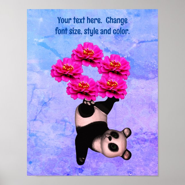 Lägg till din egen text i Cute Juggling Panda Bear Poster (Framsidan)