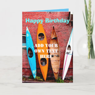 Lägg till din egen text, kayaks-fotografi kort