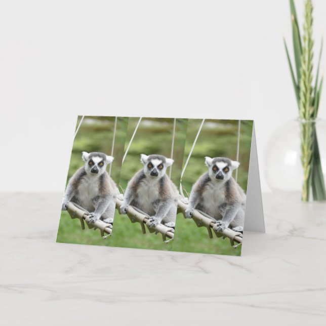 LÄGG TILL DIN EGEN TEXT-Lemur Kort (Framsida)