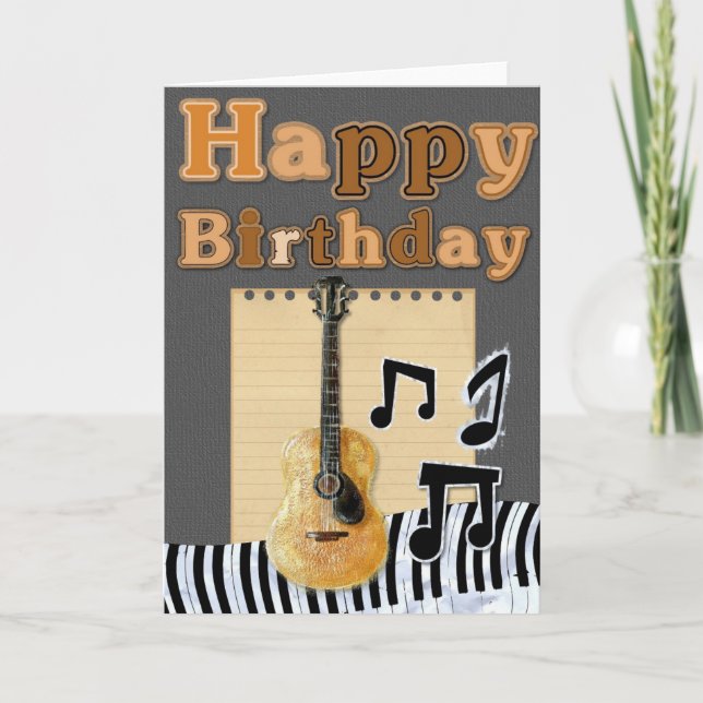 Lägg till din egen text: Musical Birthday Kort (Framsida)