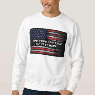 Lägg till din egen text om den grymge amerikanska lång ärmad tröja