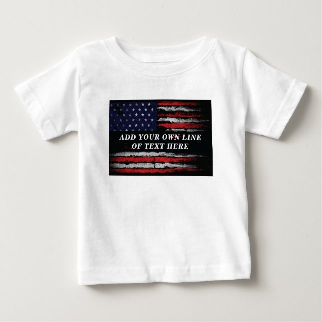 Lägg till din egen text om den grymge amerikanska  t shirt (Framsida)