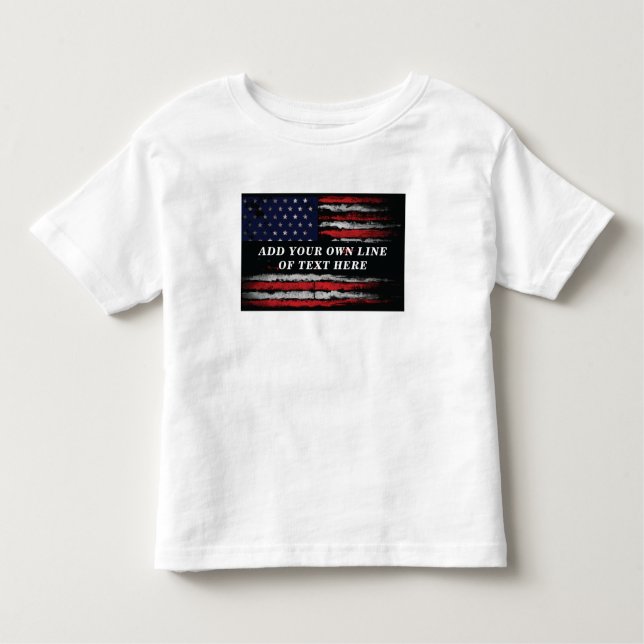 Lägg till din egen text om den grymge amerikanska  t shirt (Framsida)