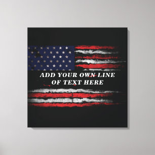 Lägg till din egen text om den grymma amerikanska canvastryck
