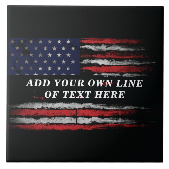 Lägg till din egen text om den grymma amerikanska  kakelplatta (Framsidan)