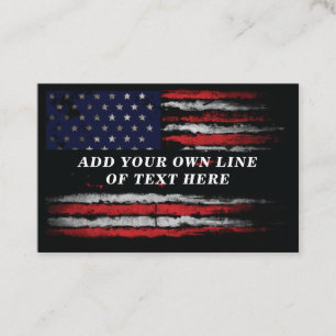 Lägg till din egen text på grunge amerikansk flagg visitkort
