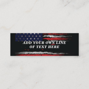 Lägg till din egen text på grunge amerikanska flag mini visitkort