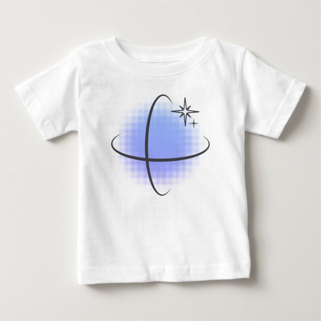 Lägg till din egen text: Retro blå atomär prick T Shirt (Framsida)