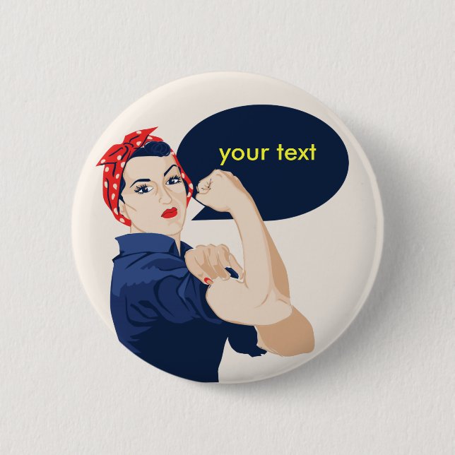 Lägg till din egen text till rosie riveter knapp (Framsida)