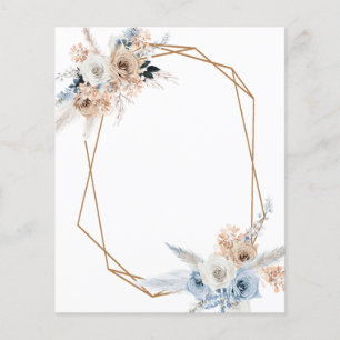 lägg till din egen textboho blommigt pampas bröllo
