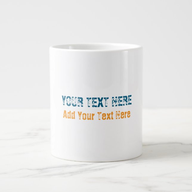 Lägg till din egen textfack med minimalistisk mode jumbo mugg (Framsidan)