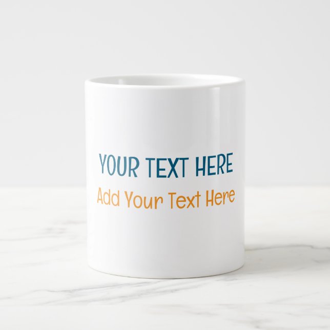 Lägg till din egen textfack med minimalistisk mode jumbo mugg (Framsidan)