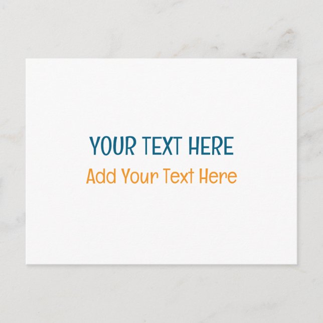 Lägg till din egen textfack med minimalistisk mode vykort (Framsida)
