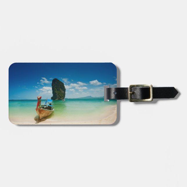 Lägg till din egen TropicalParadise Photo Travel Bagagebricka (Horisontell Framsida)
