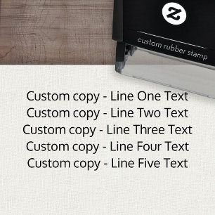 Lägg till din favorittext - Fem Linjer Sans Serif Självfärgande Stämpel
