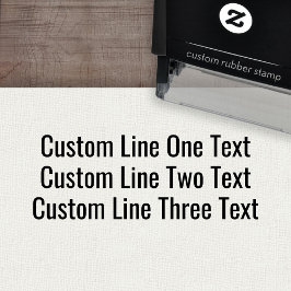 Lägg till din favorittext - Tre Linjer Sans Serif Självfärgande Stämpel