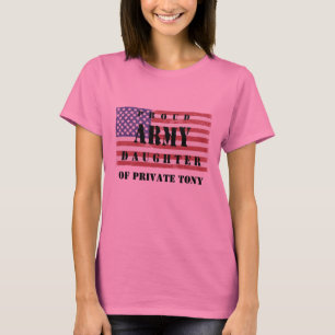 Lägg till din förälders Namn Proud Army-dotterskep T Shirt