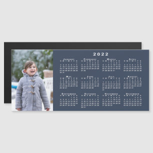 Lägg till din foto 2022-kalender på marint blått m