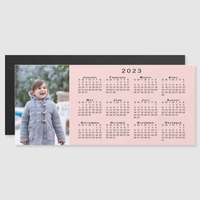 Lägg till din foto 2023-kalender på korallagringsm (Fram/baksida)