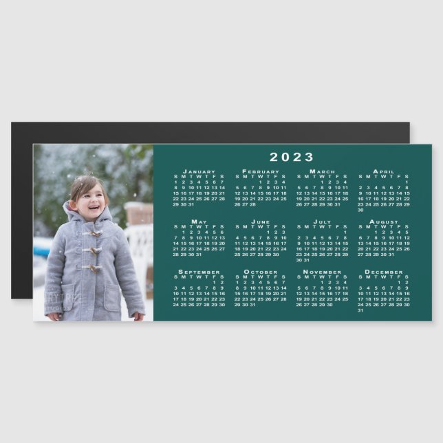 Lägg till din foto 2023-kalender på skalmagnet (Fram/baksida)