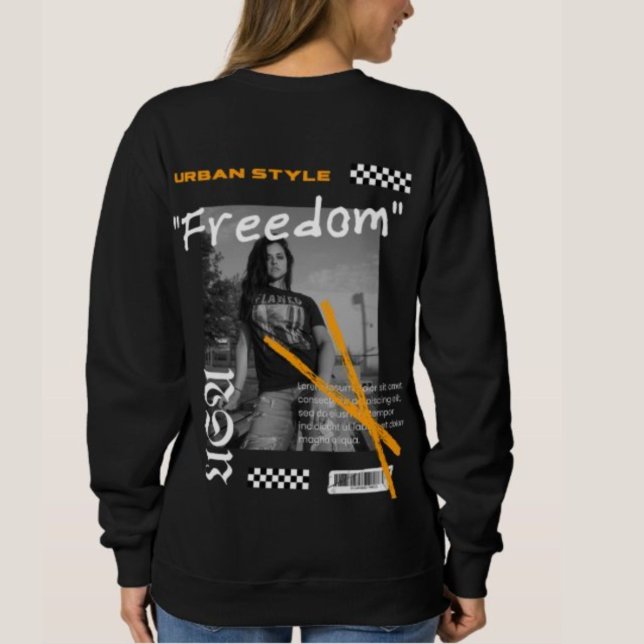 Lägg till din foto-Coola Urban stil bära Black T Shirt (Skapare uppladdad)