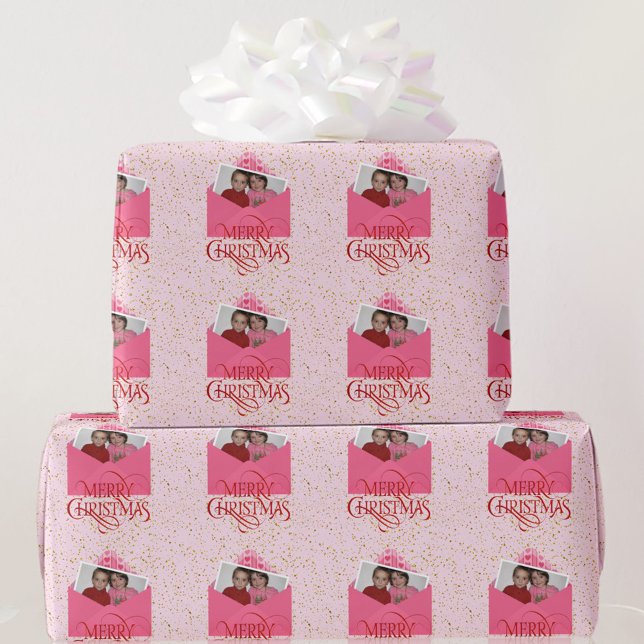 Lägg till din fotojul - Röd och Rosa Presentpapper (Skapare uppladdad)