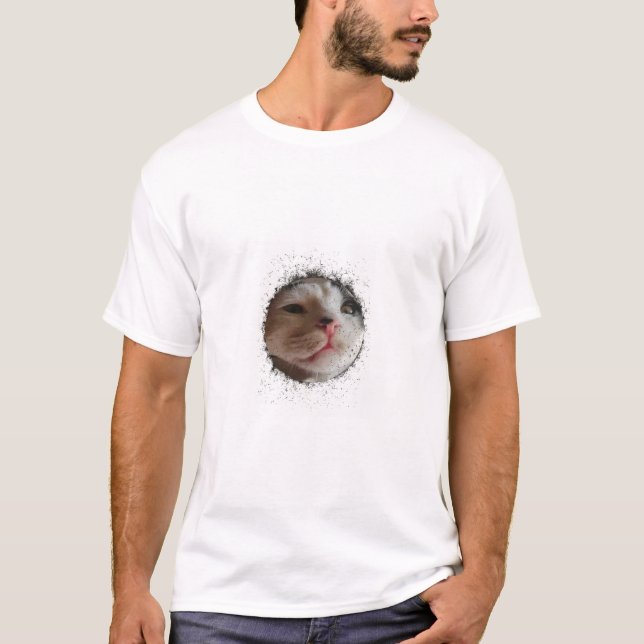 lägg till din fotomall stänk vit T-Shirt (Framsida)