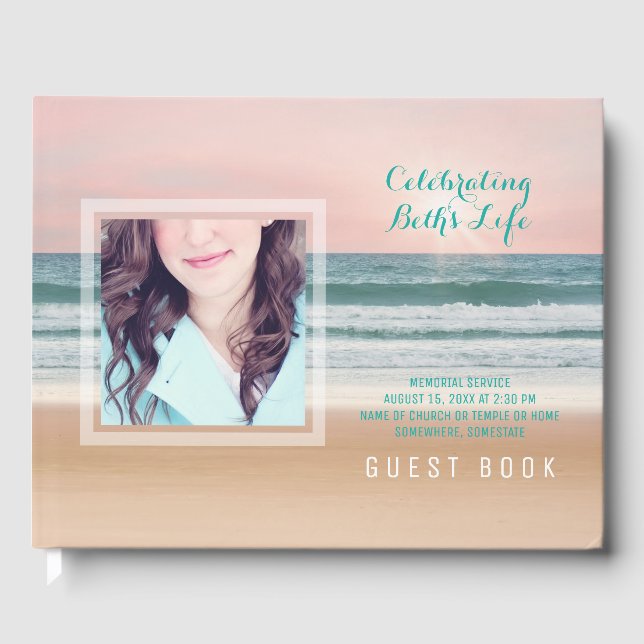 Lägg till din fotominnesdräktighet över havet gästböcker (Framsida)