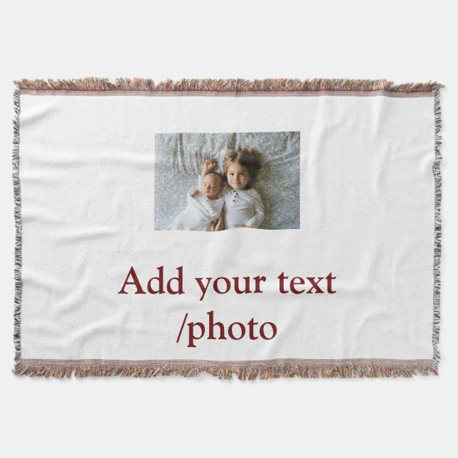 LÄGG TILL DIN FOTOTEXT CHRISTMAS FILT (Framsidan)
