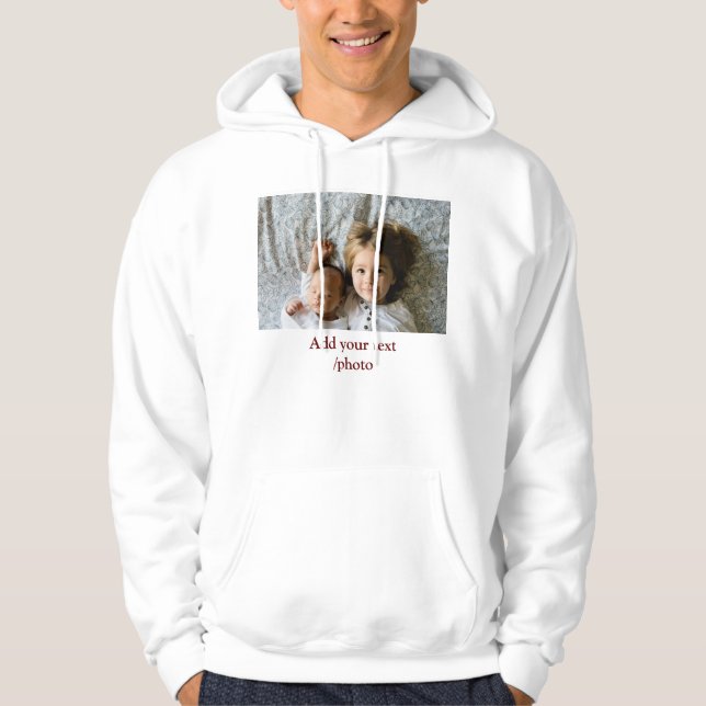 LÄGG TILL DIN FOTOTEXT CHRISTMAS Ho Hoodie (Framsida)