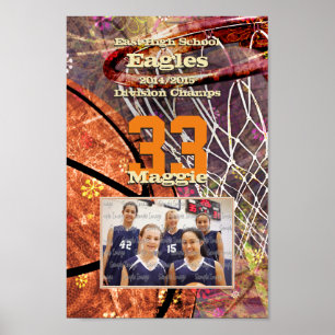 lägg till din gruppfotoflickornas basketboll poster
