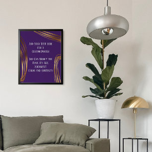 Lägg till din Guld-Ovaler med skript djup Lila Poster