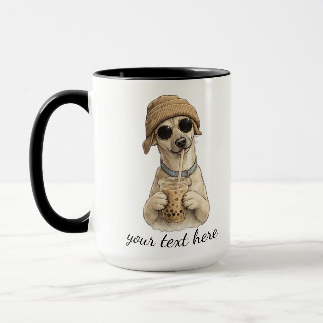 Lägg till din hunds namn & foto mugg (Vänster)