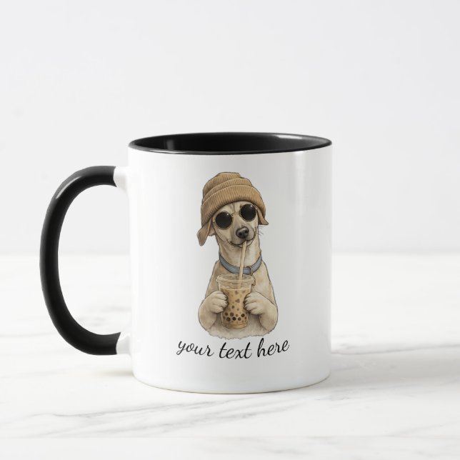 Lägg till din hunds namn & foto mugg (Vänster)