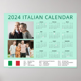Lägg till din italienska foto 2024-kalender med He Poster