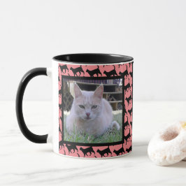 Lägg till din kattfoto och kattnamn Katt Siluett Mugg