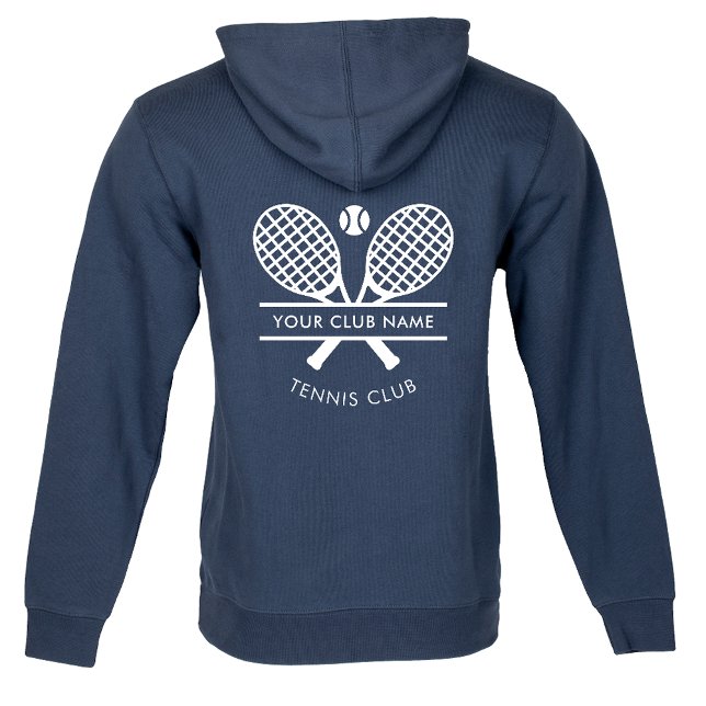 Lägg till din Klubb Namn tennis Logotyp Navy Blue  T Shirt (Custom Lawn Tennis Club Name Team Navy Blue Hoodie)