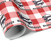 Lägg till din logga Röd Gingham Glad jul Förpackni
